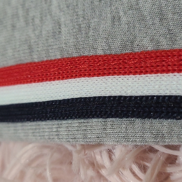 Gray/Grey Leggings White Red and Black Vertical Stripes - Picture 4 of 6